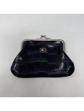 Tommy Hilfiger Black Faux Croc Coin Purse